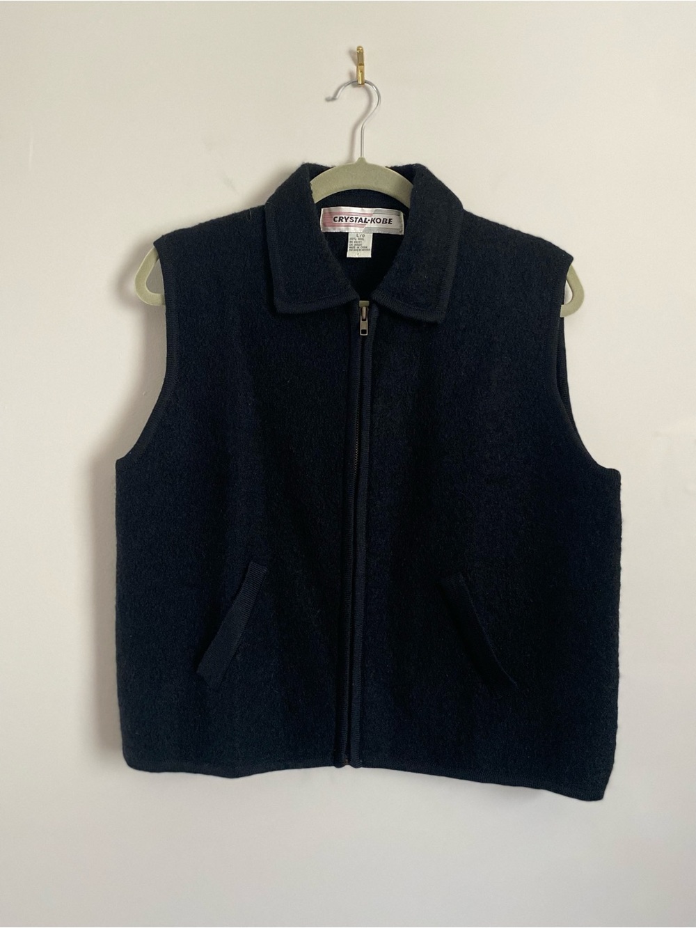 Crystal-Kobe Vest Lg Wool Teacher Vintage Goth Grunge Cozy Warm Dark Academia